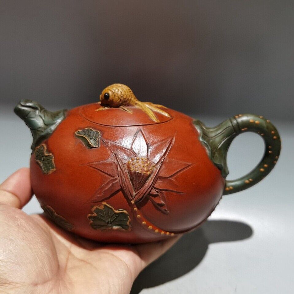 Chinese Yixing Purple Clay Teapot Tea Set Pot Zisha Ceramic Cute Decor Figurine