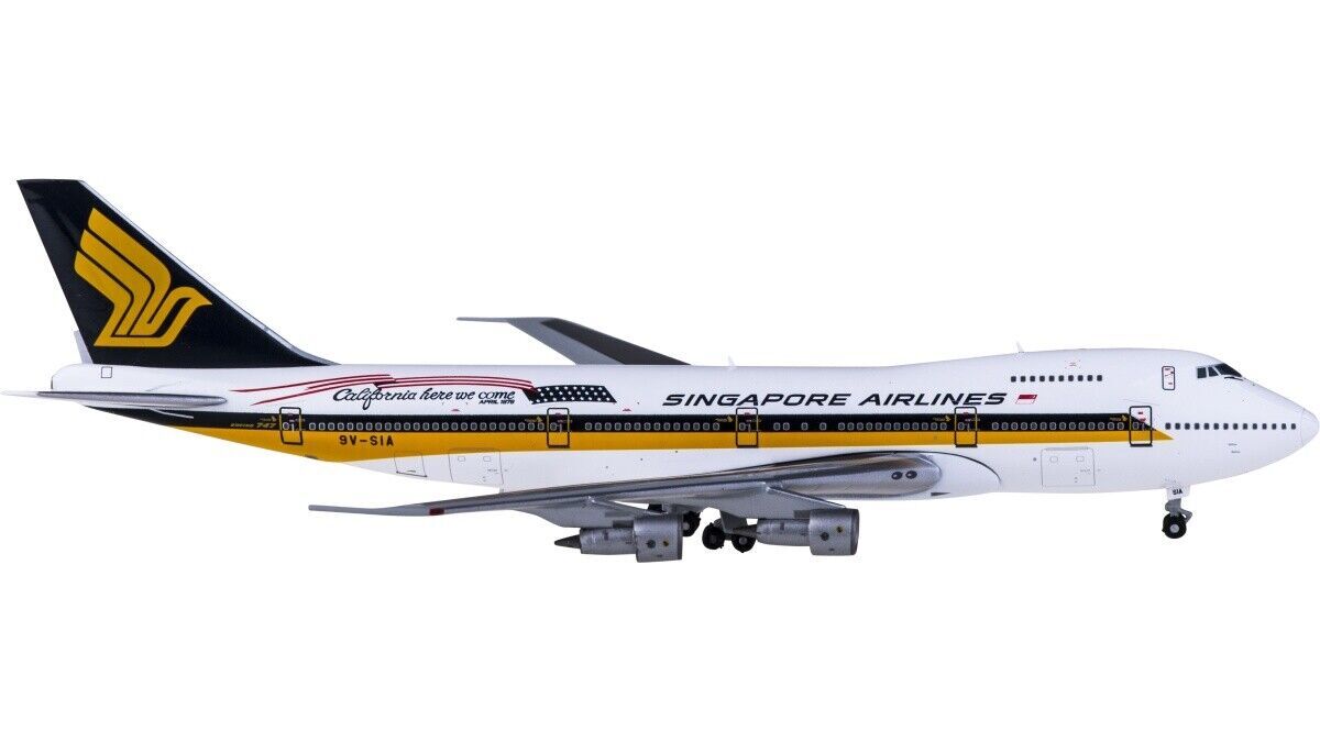 1:400 JC Wings SINGAPORE AIRLINES BOEING 747-200 Passenger Plane Diecast Model