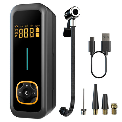 Digital display car mounted portable wireless tire inflation pump for vehicles