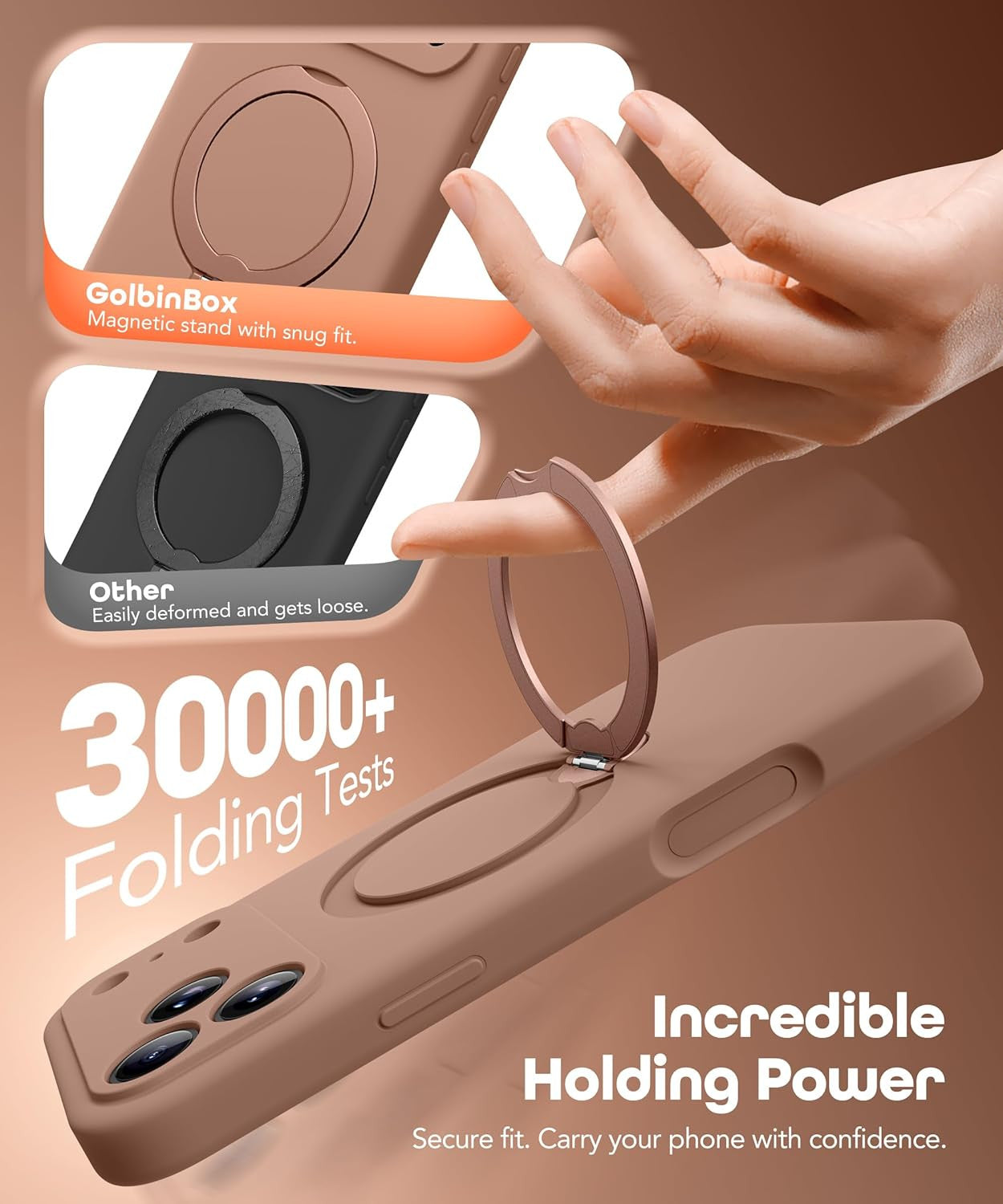 for Iphone 17 Pro Max Case with 360° Spin Magnetic Stand, [Compatible with Magsa