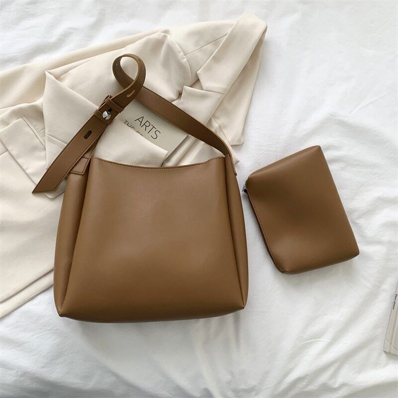 Leather Tote Bag Women Female High Capacity Shoulder Side Bag Handbags