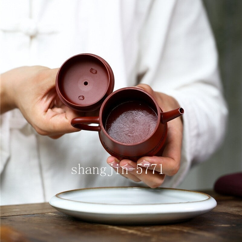 Real Yixing Zisha Tea Pot 80ml Red Clay Small Pot Marked 10 Infuser Holes China