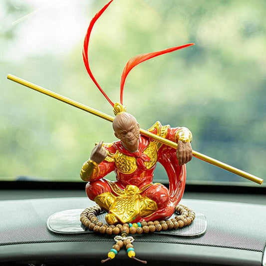 Car Decor Car Monkey King Figurine Sun Wukong Statue Creative Car Decorations