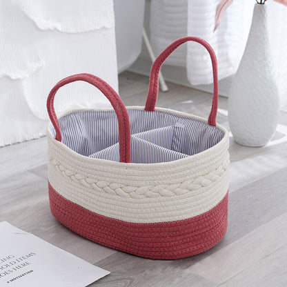 Cotton Baby Diaper Caddy Organizer Nursery Storage Bin Basket Mommy Handbag