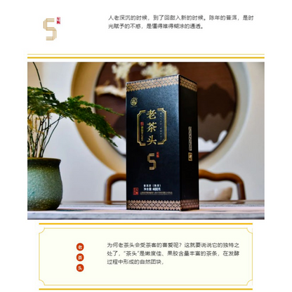 LAO CHA TOU * Ba Jiao Ting Pu-erh Pu'er 5 Years Aged Puer Tea 400g Ripe Cha