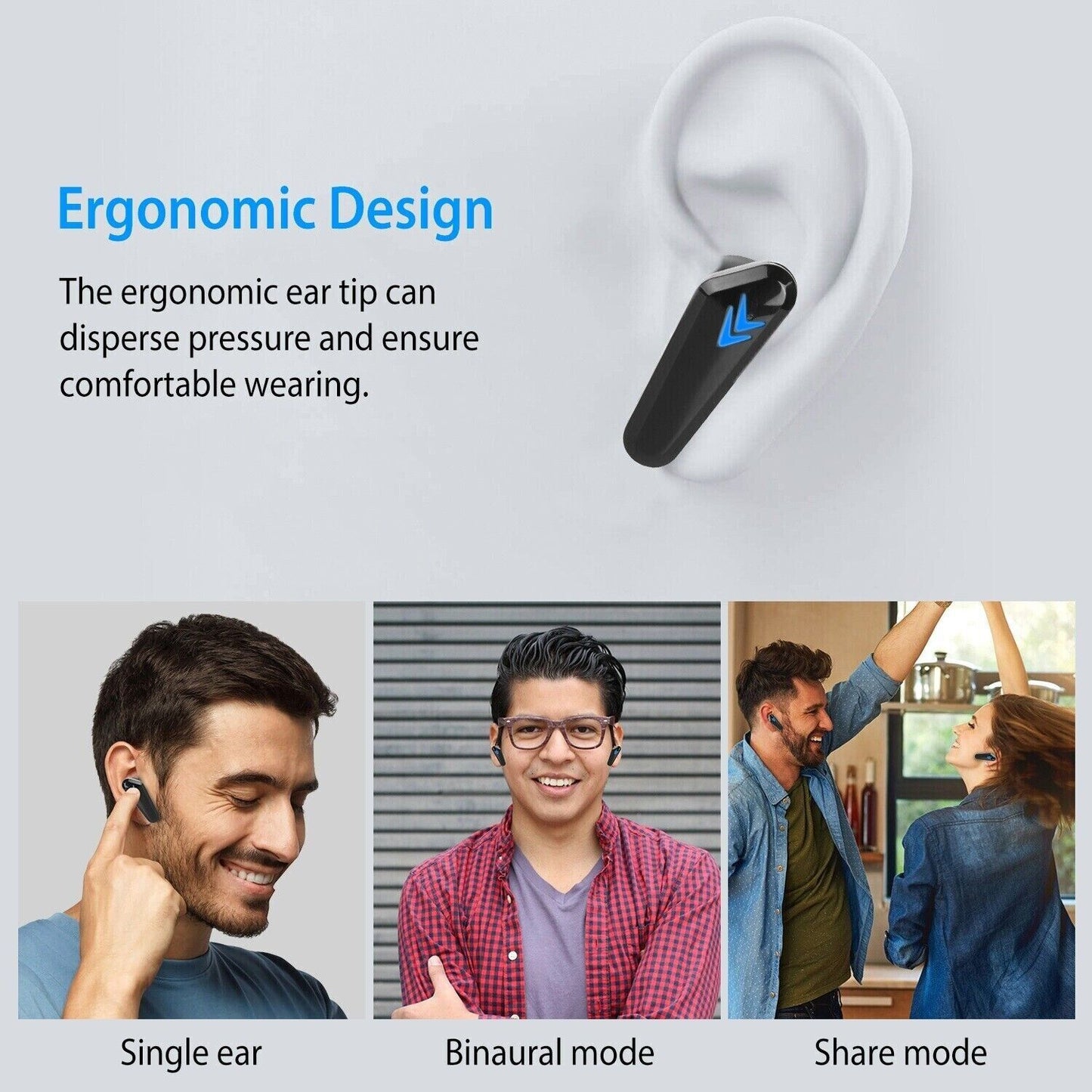 TWS Bluetooth Earbuds Waterproof Bluetooth 5.1 Headset Noise Cancelling Wireless
