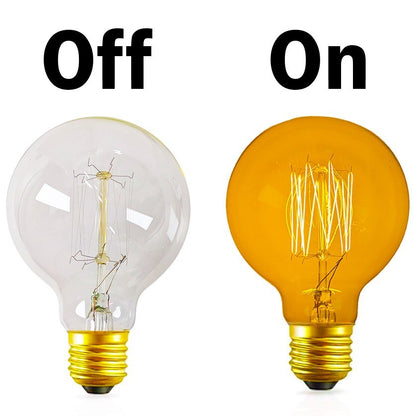 4 Pack of Dimmable G80 Vintage Edison Light Bulbs, 60W 2200K Amber Glow