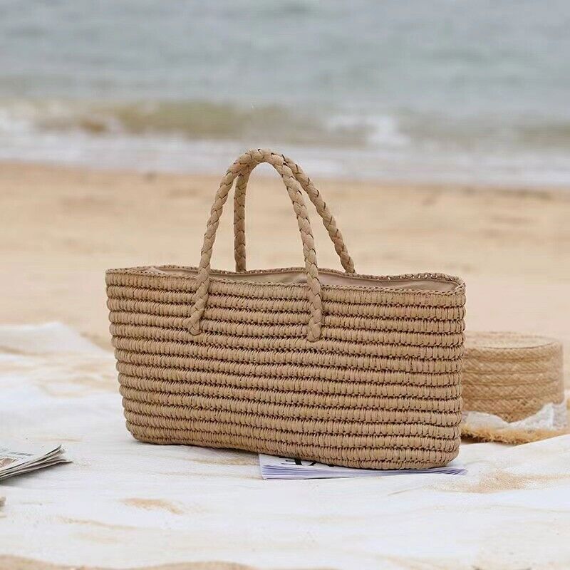 Straw Bag for Womens Summer Beach Bag Woven Tote Bag Large Rattan Shoulder Bag