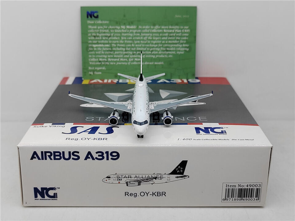 1:400 NG Model SAS STAR ALLIANCE AIRBUS A319 Passenger Airplane Diecast Model
