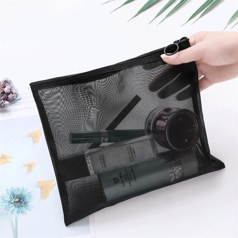 Mesh Cosmetic Bag S/M/L Set Makeup Lipstick Purse Travel Organizer Cosmetics 1PC
