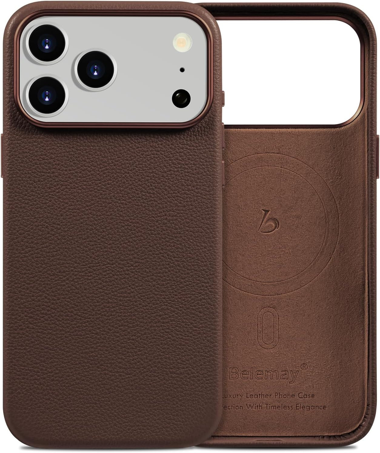 Handcrafted Premium Tumbled Leather Case for Iphone 17 Pro Max, Compatible with