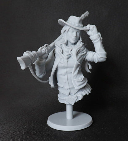 60mm resin figures model Fantasy Female Gunner Unassembled unpainted