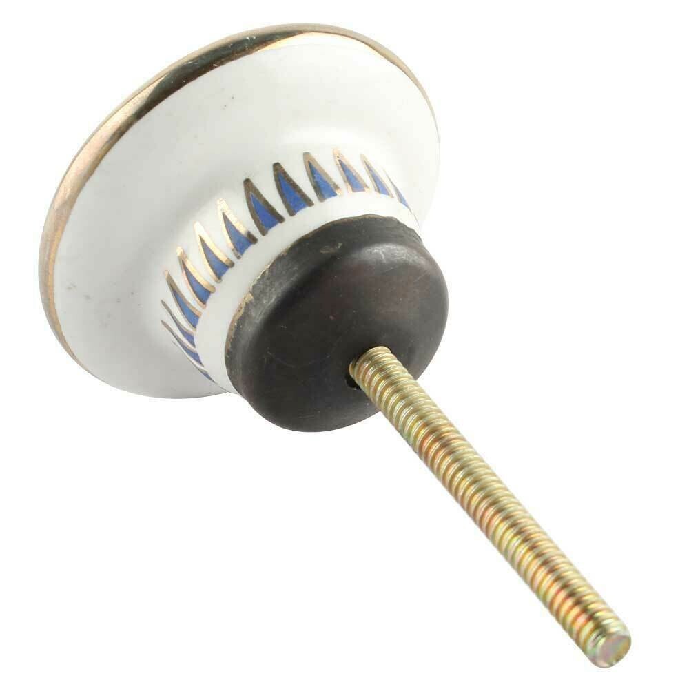 Set of 10 Blue Bird Golden Berry Ceramic Drawer Cabinet Knobs Wardrobe Pulls