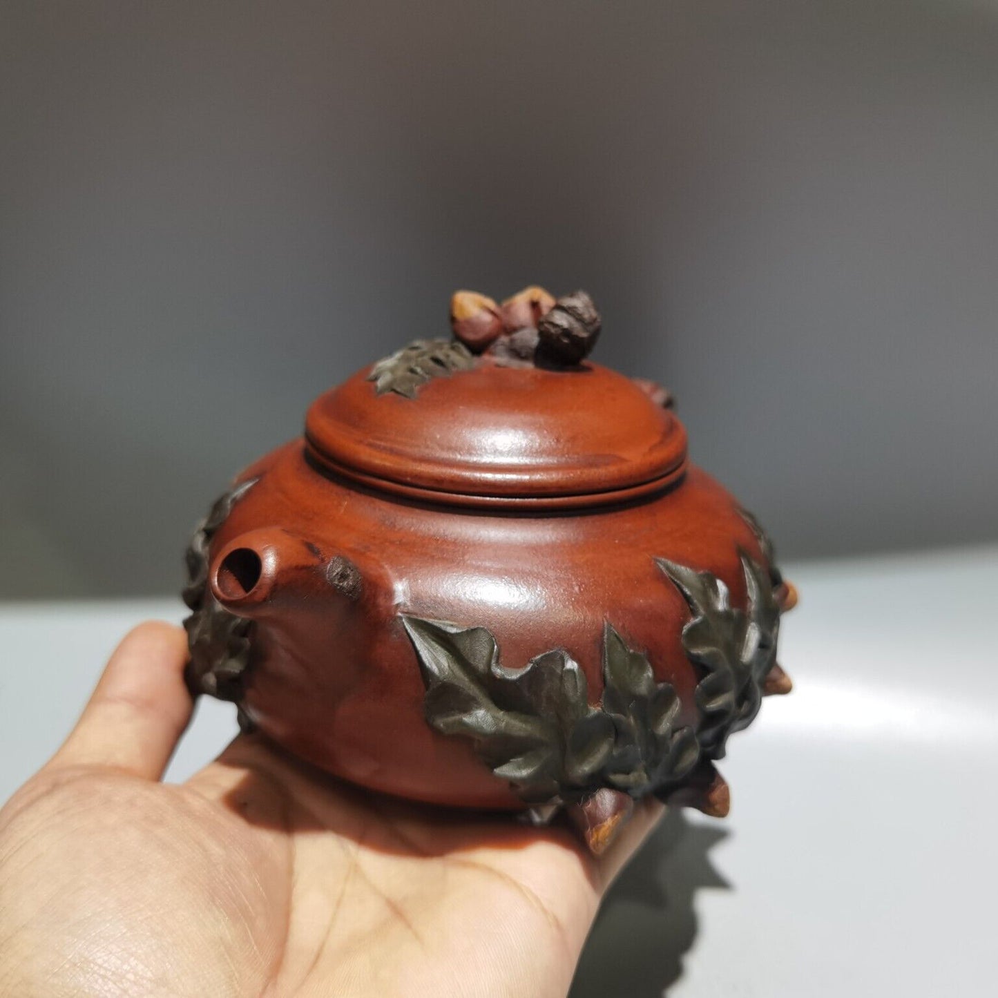Vintage Chinese Yixing Purple Clay Teapot Zisha Ceremony Peach Teaware Collect