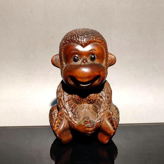 vintage monkey statue gorilla figurine wooden sculptures home decor wood carving