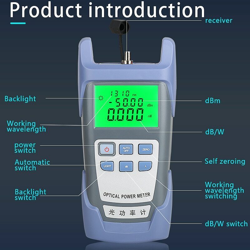 AUA-7/AUA-5 Optical Power Meter Cable Tester -70dBm~+10dBm/-50dBm~+26dBm