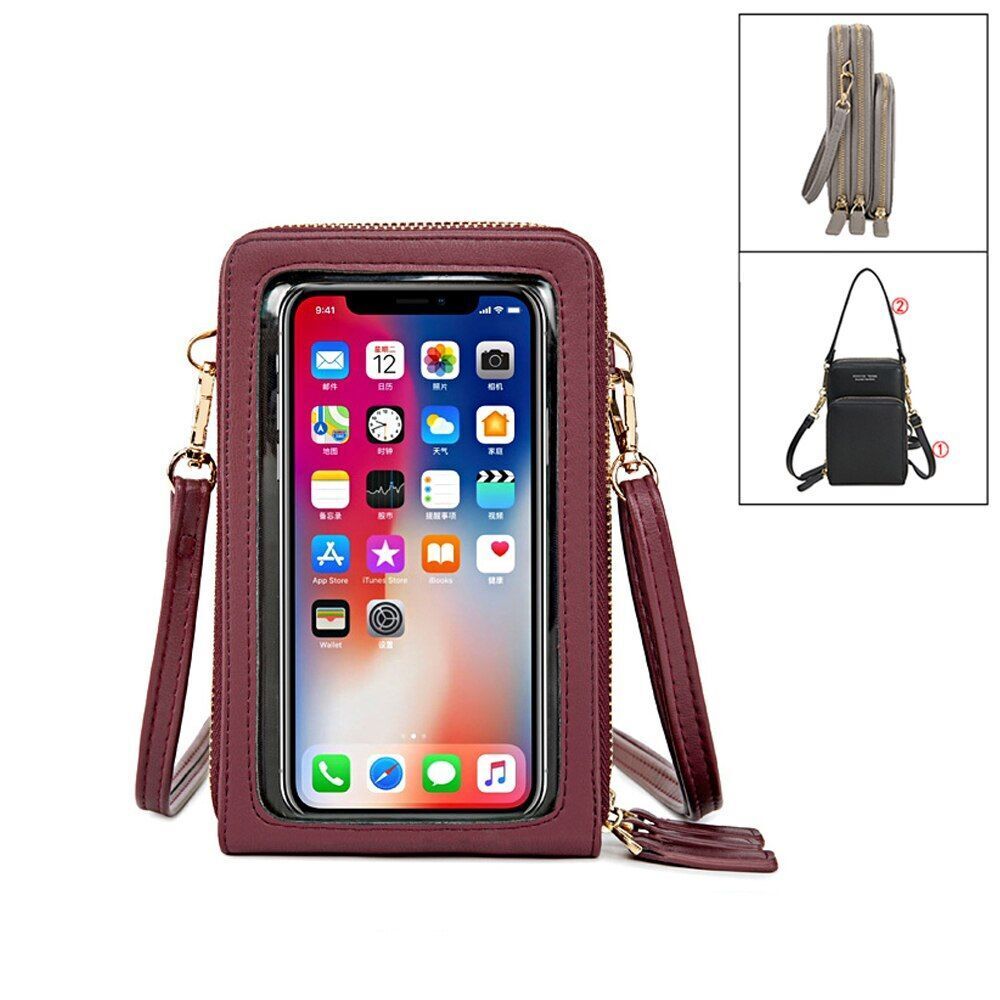 Women Leather Shoulder Bags Large Capacity Crossbody Bags Handbag Phone Purse