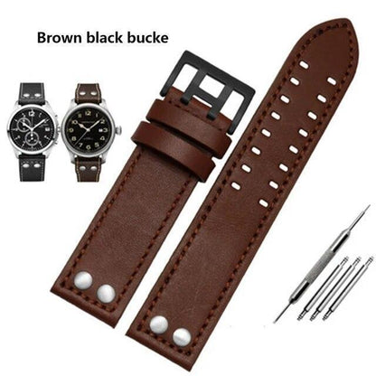 Genuine Leather Watches Straps For Hamilton Khaki Aviation H77755533 H77616533