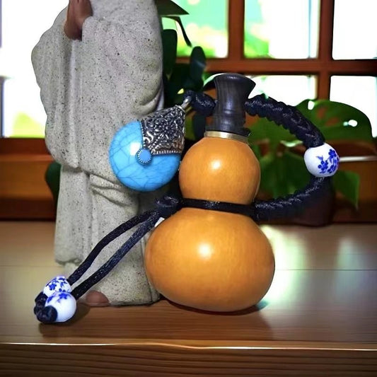 Natural Exquisite Gourd Lagenaria Bottle Pendant Art Figurines Statues Ornament