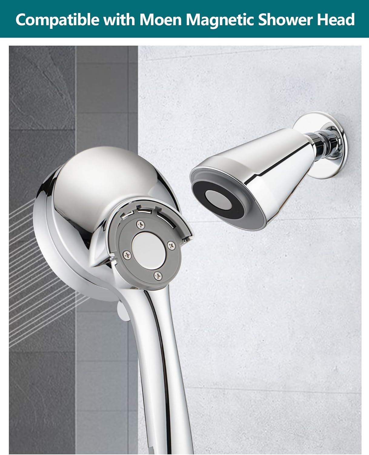 Adjustable Shower Holder Remote Dock Compatible with Moen Magnetic Handheld Show