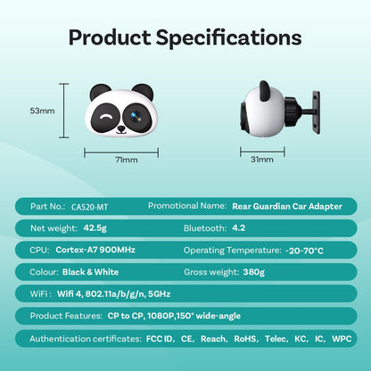 Portable Wireless Cabin Care Carplay Adapter Car Camera Back Seat Baby Monitor