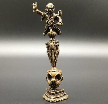 Collected Pure Brass Angry Buddha Ward Off Bad Luck Small Statue Decoration