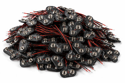9v Battery Snap T-Type with Wire Leads - Pack of 100