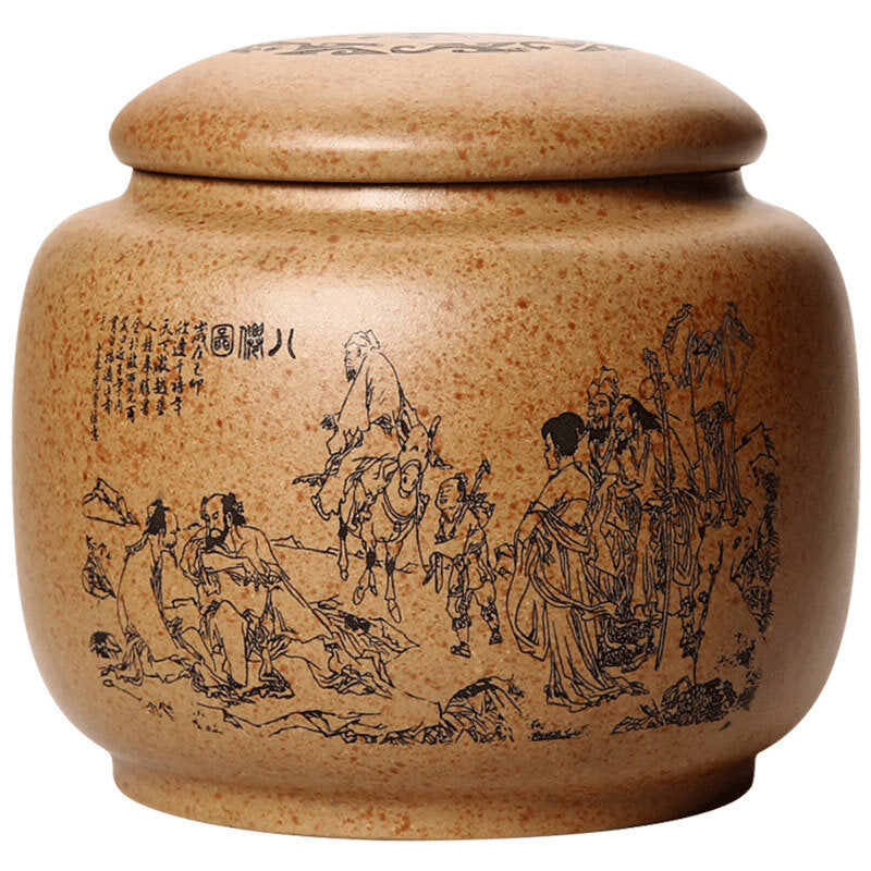 Real Yixing Zisha Duan Clay Tea Canister For Loose Tea Handmade Tea Storage Lid