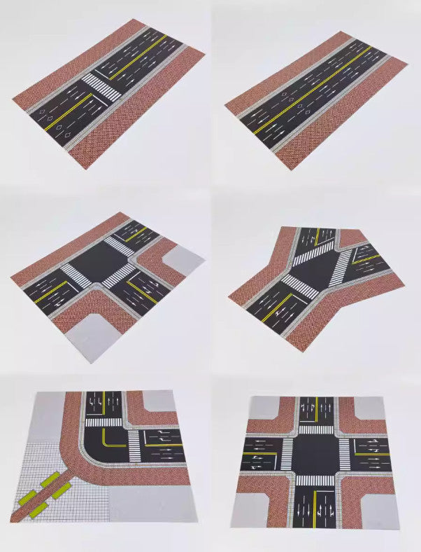 1:64 Scale City Simulation Road Model Crossroad Scene Display Model Toy