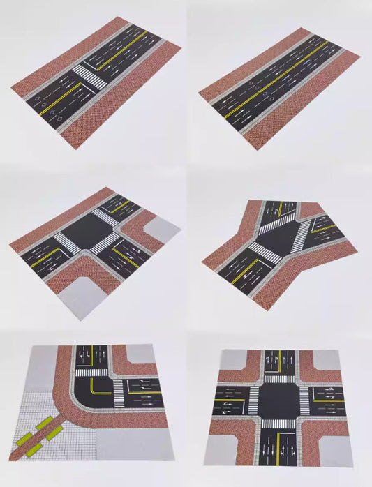 1:64 Scale City Simulation Road Model Crossroad Scene Display Model Toy