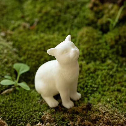 2.4” Chinese Tea Set Decoration Ceramic Teapets Cute Cat White Tea Play