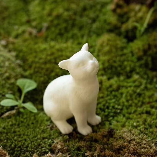 2.4” Chinese Tea Set Decoration Ceramic Teapets Cute Cat White Tea Play