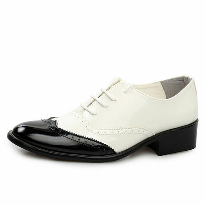 Oxfords Brogues Mens Patent PU Leather Lace Up Wingtip Wedding Fomal Shoes New