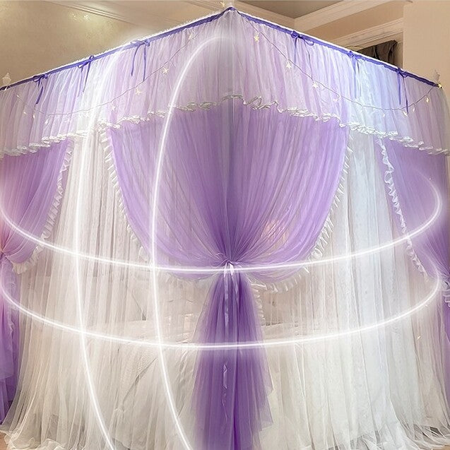 mosquito net double layers bed curtain netting valances dust proof frames queen