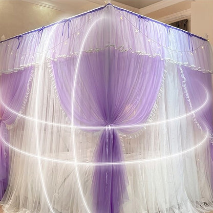 mosquito net double layers bed curtain netting valances dust proof frames queen