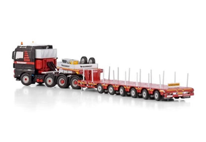1:50 Mammoet MAN TGX XLX 8X4 6-axle Flatbed Trailer Construction Diecast Model