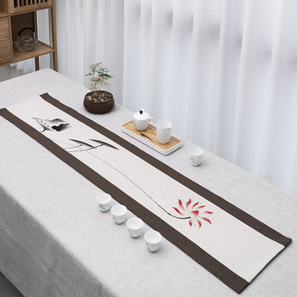 Linen Table Flag For Tea Set Handpainted Tea Mat Chinese Style Dinner Mat New