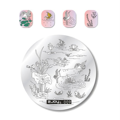 Nail Art Tools Stamping Stainless Steel Designs Shiny Pattern Stencils 5.5x5.5cm