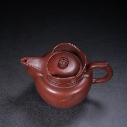 Chinese Yixing Zisha Clay Handmade Exquisite Teapot （僧帽 底款：范曾，顾景舟）