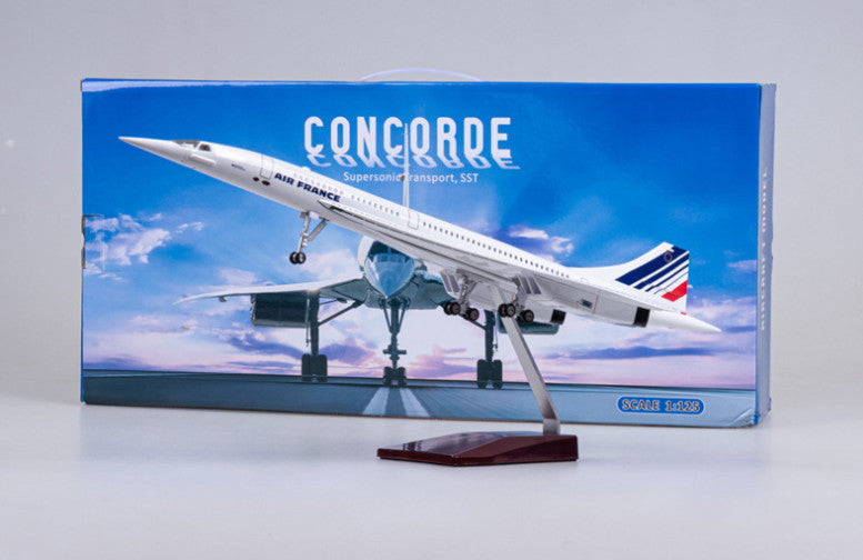 1:125 50CM AIR FRANCE Concorde Airplane Led Sound-Controlled Light Resin Model