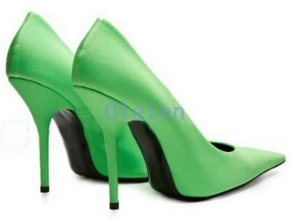 Women's High Stiletto Heel Pointed Toe Slip On Pump Wedding Party Shoes Stylish