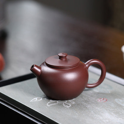 120ml Handmade Tea Pot Marked Purple Zhu Clay Julunzhu Master Pot Real Yixing