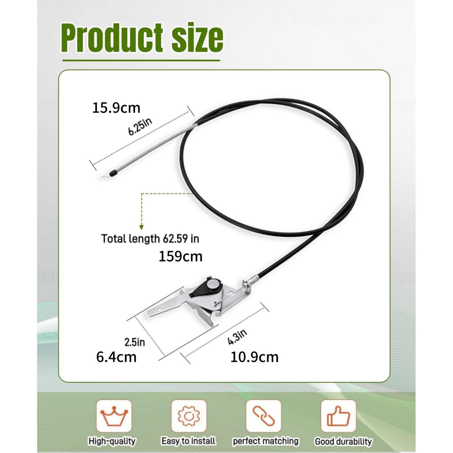 62.59in Mower Throttle Choke Cable 746P05811 Replacement For Cub Cadet Ultima