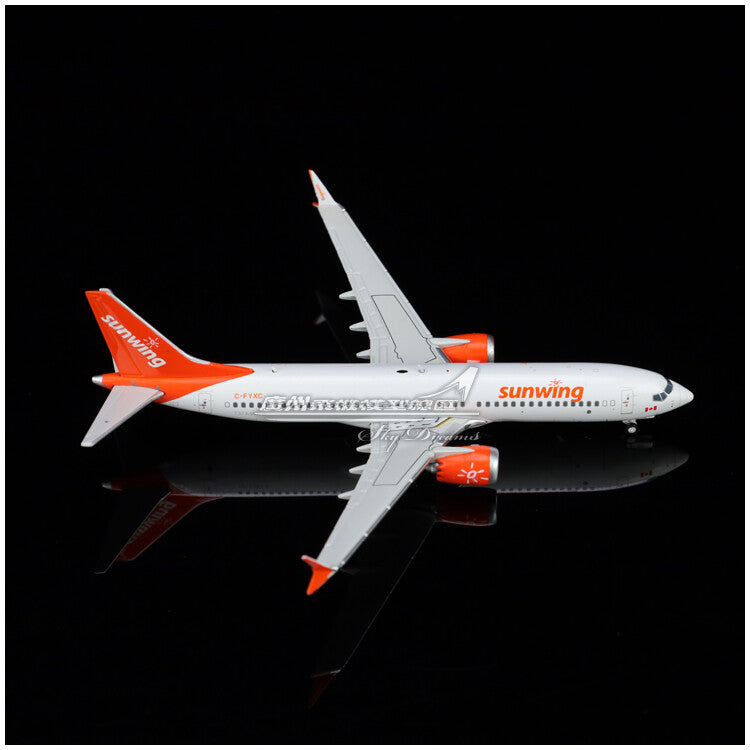 1:400 JC Wings Sunwing BOEING 737 MAX 8 Passenger Airplane Diecast Plane Model