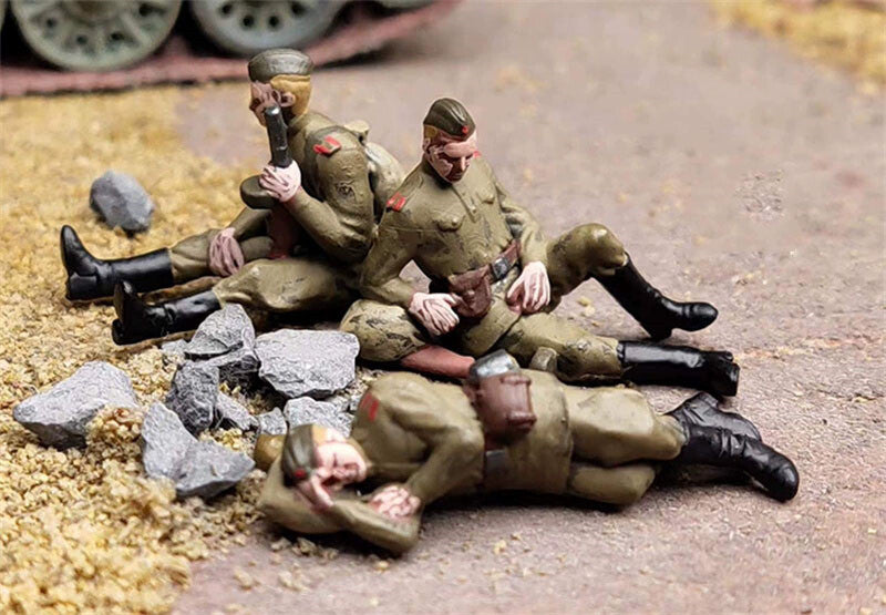 for FLOZ WWII Seven Soviet soldiers at rest 1/72 Figures Pre-built Model