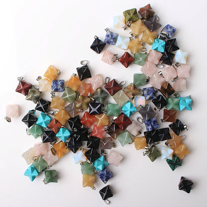 Wholesale Price! 50pcs Mixed Colour Merkaba Crystals Pendant Reiki Healing