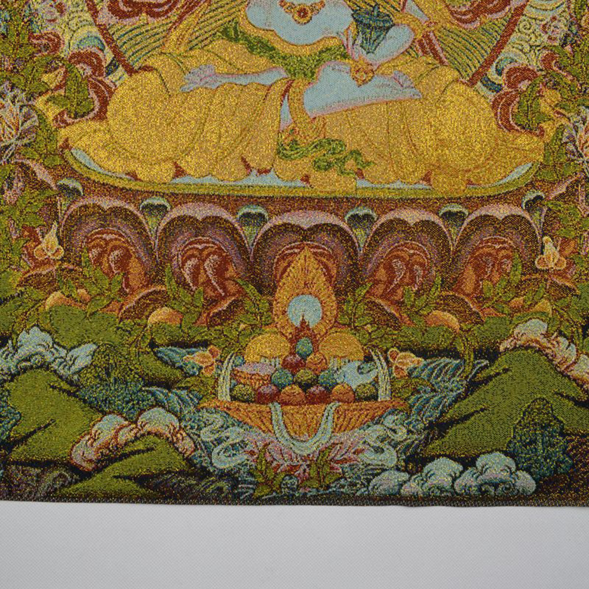 24"Old Chinese Silk Embroidery Tibetan Buddhist Thangka Vajrasattva Mahāsattva