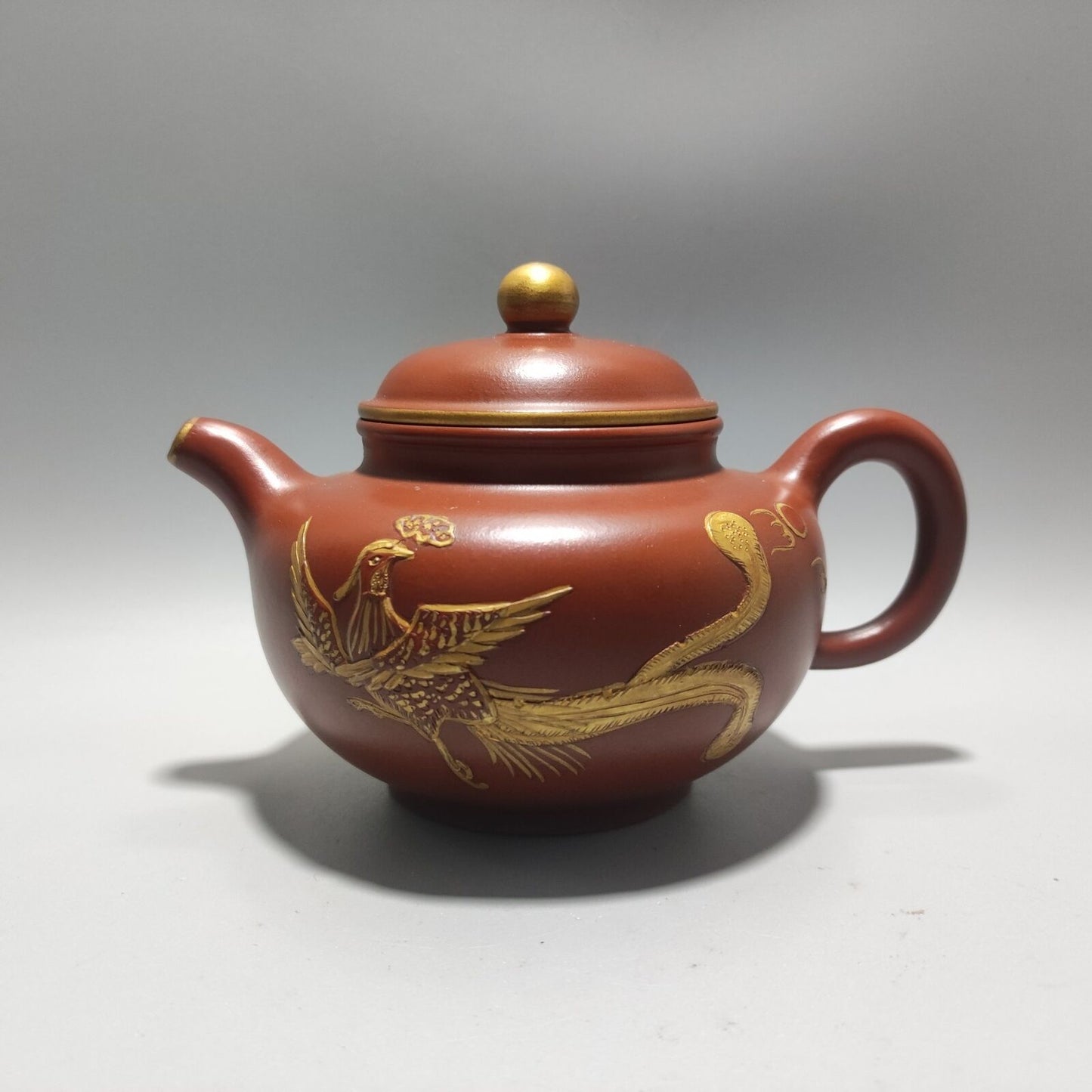 Vintage China Yixing Purple Clay Teapot Zisha Ceremony Exquisite Phoenix Teaware