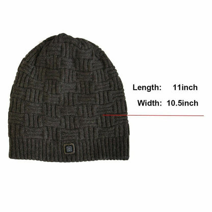 1PC Rechargeable Heating Winter Warm Head Cap Washable Outdoor Sport Heating Hat