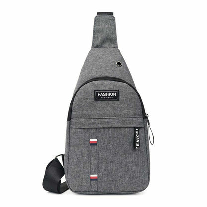 Fashion Shoulder Bag Chest Pack Canvas USB Charging Crossbody Handbag Waist Pack